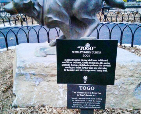 The statue of Togo in Seward Park, NYC