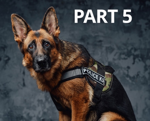 Part five of a comic police dog story